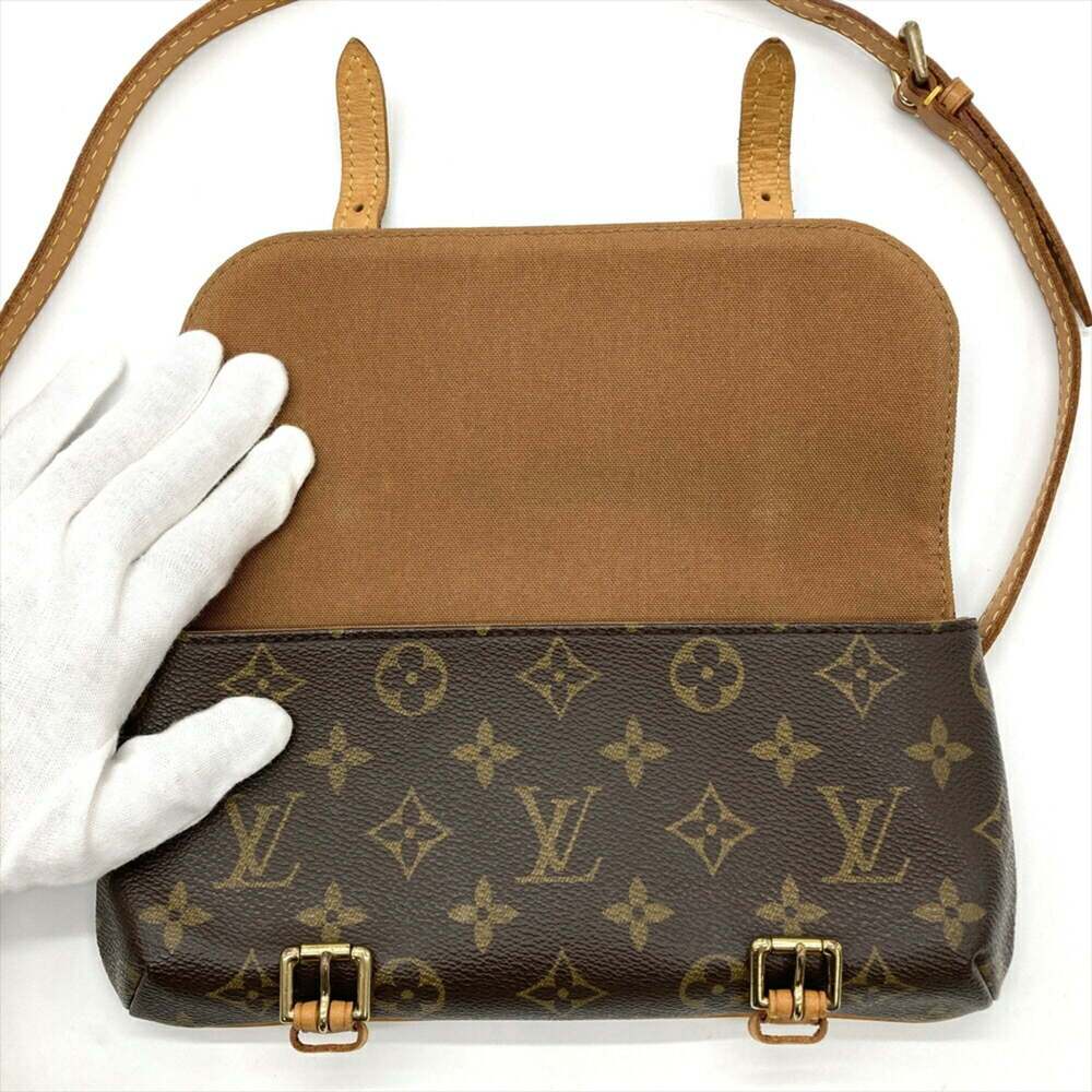 LOUIS VUITTON Authentic Brown Monogram Canvas Pochette Shoulder Bag - Picture 7 of 10